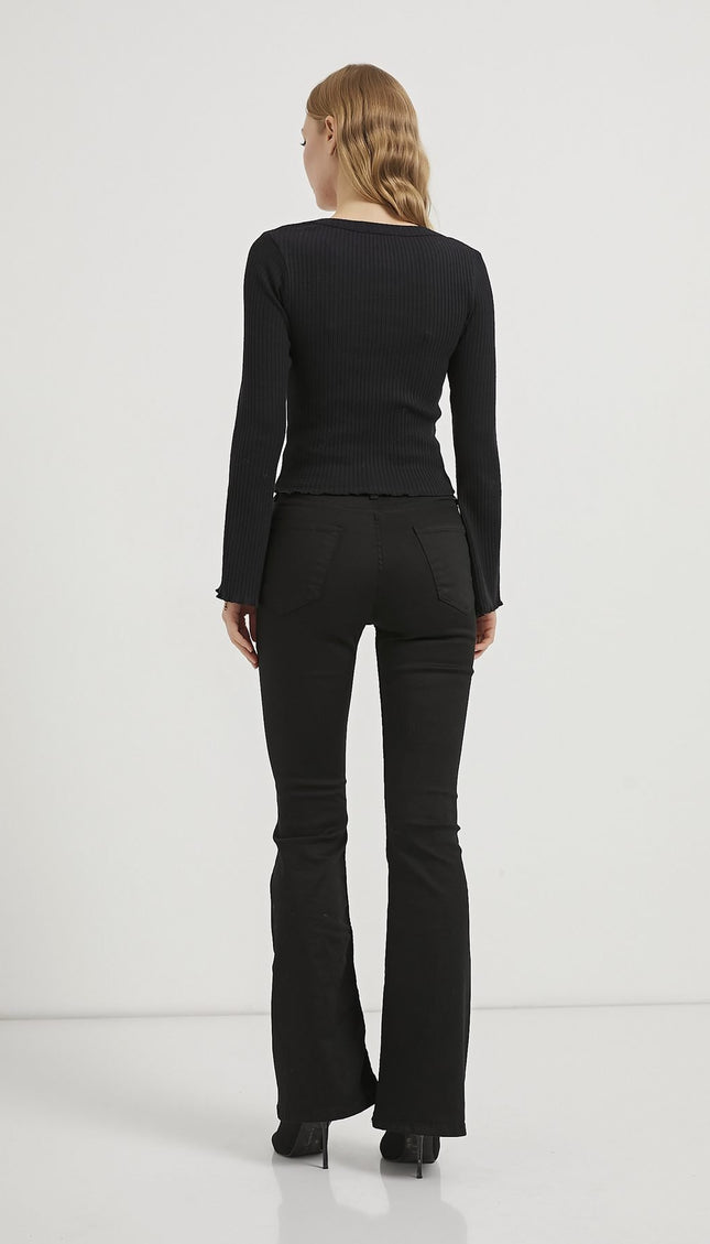 Damen‑Ripp‑Top mit V‑Ausschnitt