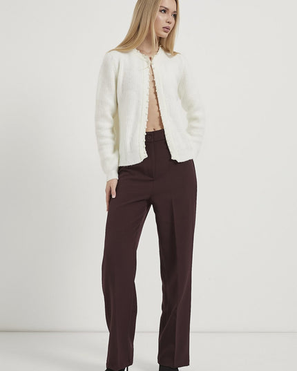 Pearl detailed Knitwear Damen-Strickjacke