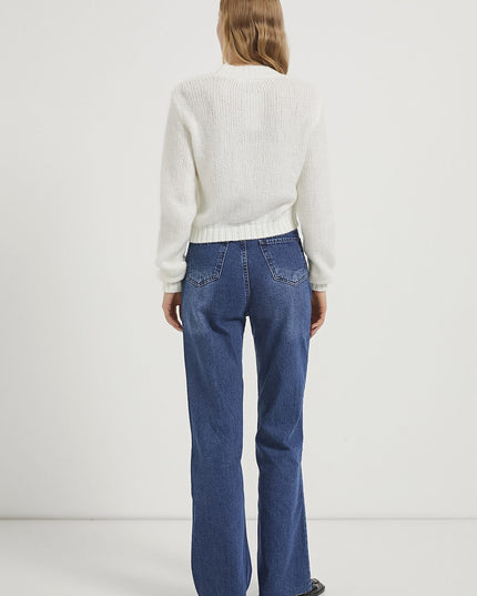 Gestrickte detail-Strickjacke für Damen mit Knöpfen