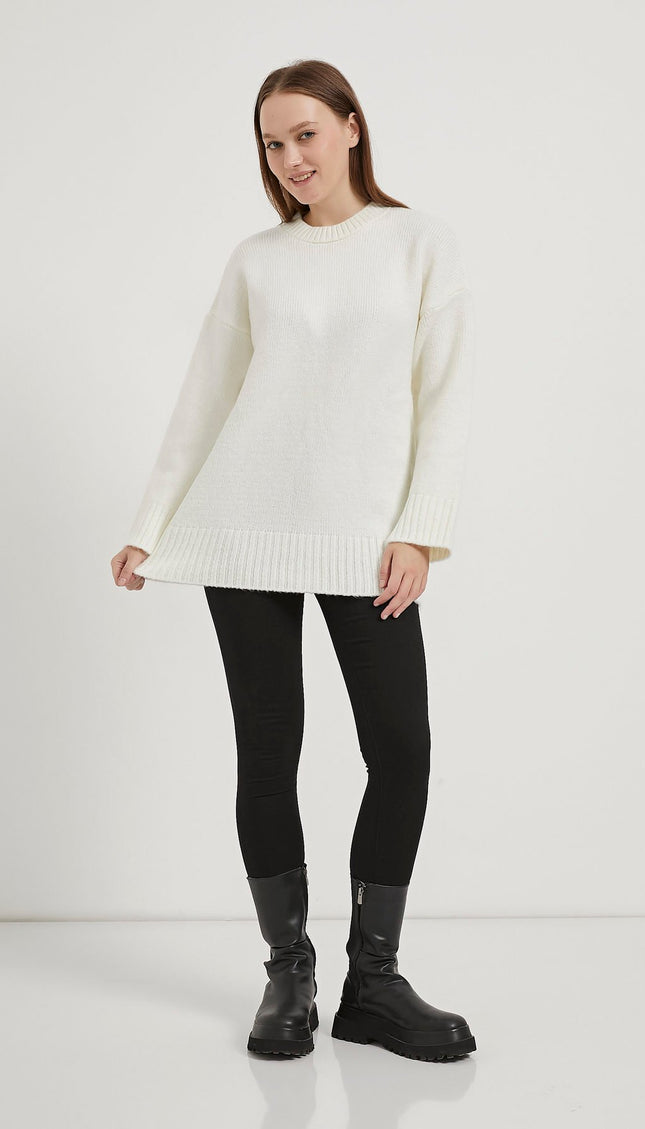 Übergrosser Damenpullover mit bis-Kragen