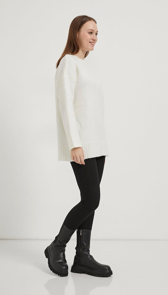 Übergrosser Damenpullover mit bis-Kragen