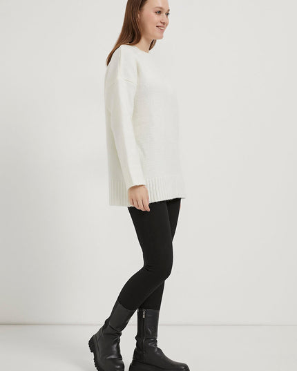 Übergrosser Damenpullover mit bis-Kragen