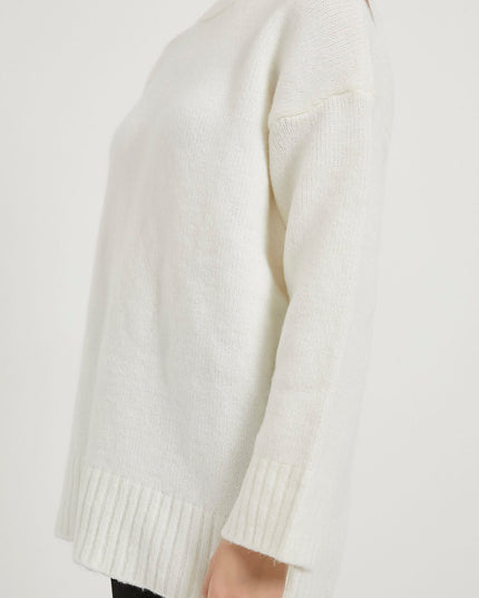 Übergrosser Damenpullover mit bis-Kragen