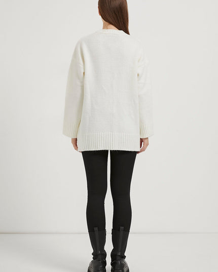 Übergrosser Damenpullover mit bis-Kragen