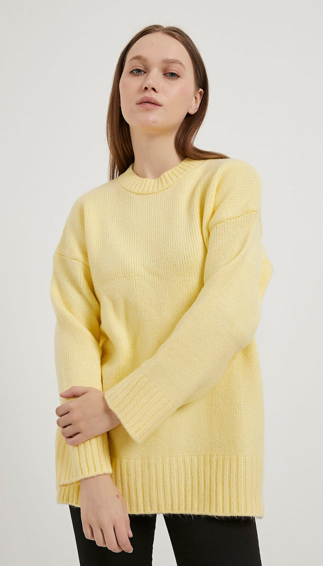 Übergrosser Damenpullover mit bis-Kragen