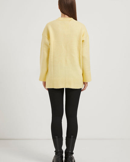 Übergrosser Damenpullover mit bis-Kragen