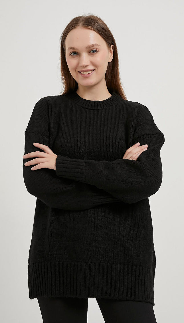 Übergrosser Damenpullover mit bis-Kragen