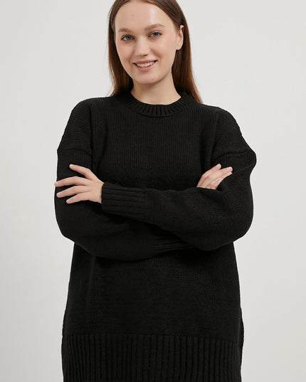 Übergrosser Damenpullover mit bis-Kragen