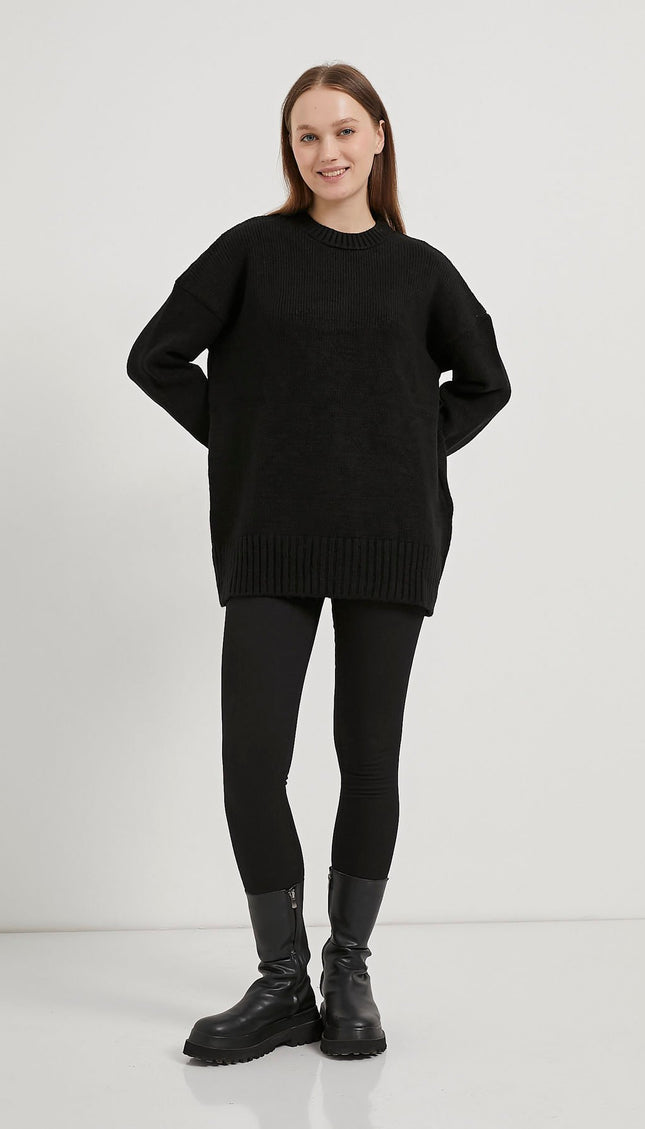 Übergrosser Damenpullover mit bis-Kragen