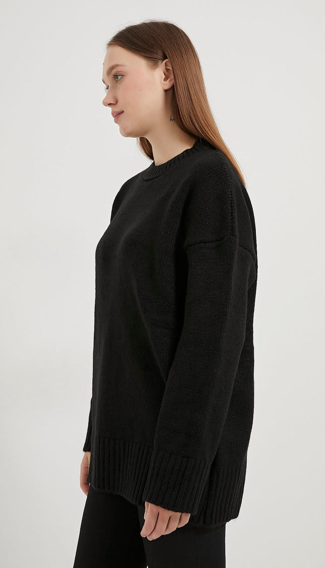 Übergrosser Damenpullover mit bis-Kragen