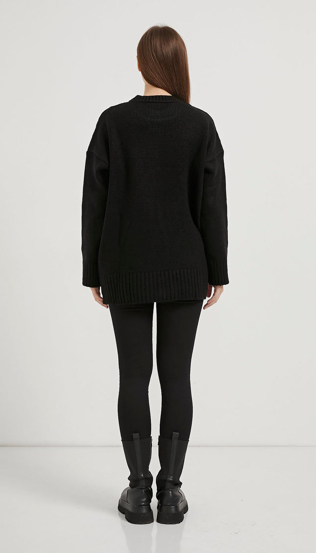 Übergrosser Damenpullover mit bis-Kragen