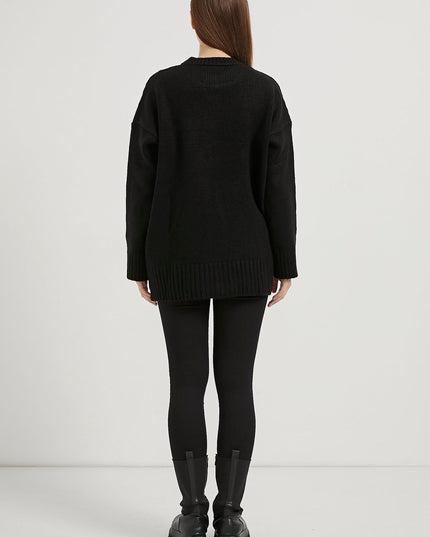 Übergrosser Damenpullover mit bis-Kragen