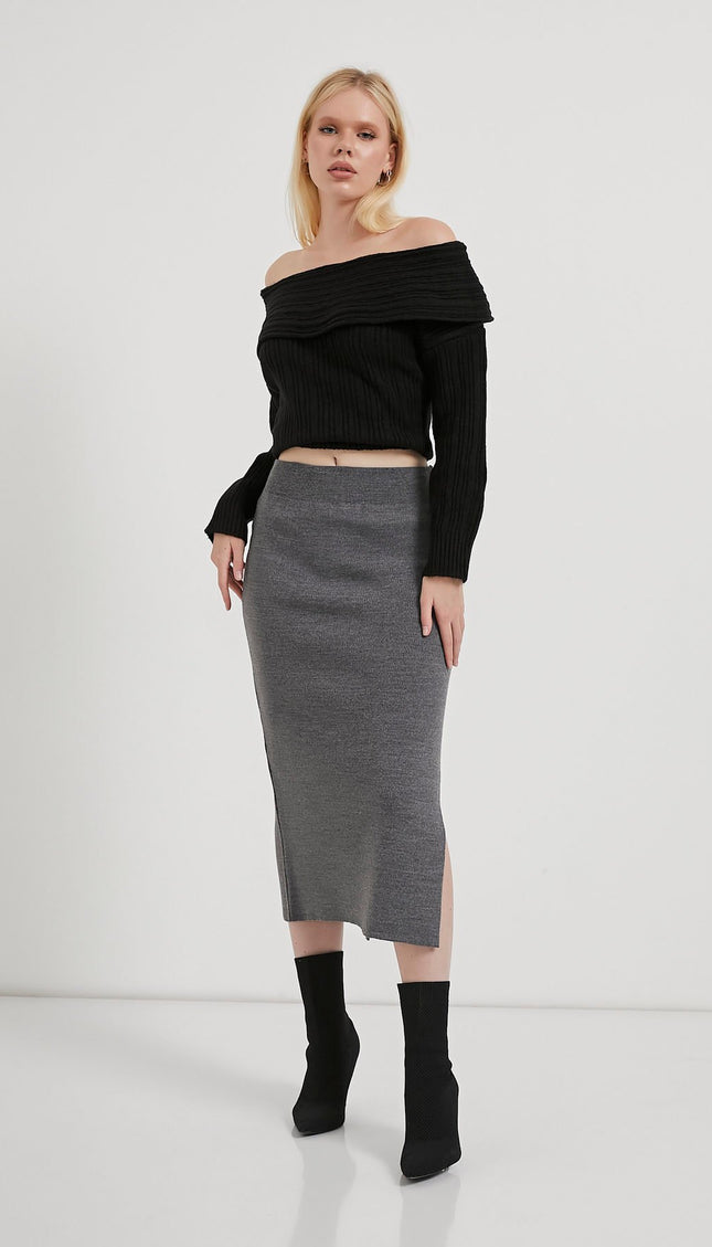 Midi-länge Strickrock für Damen