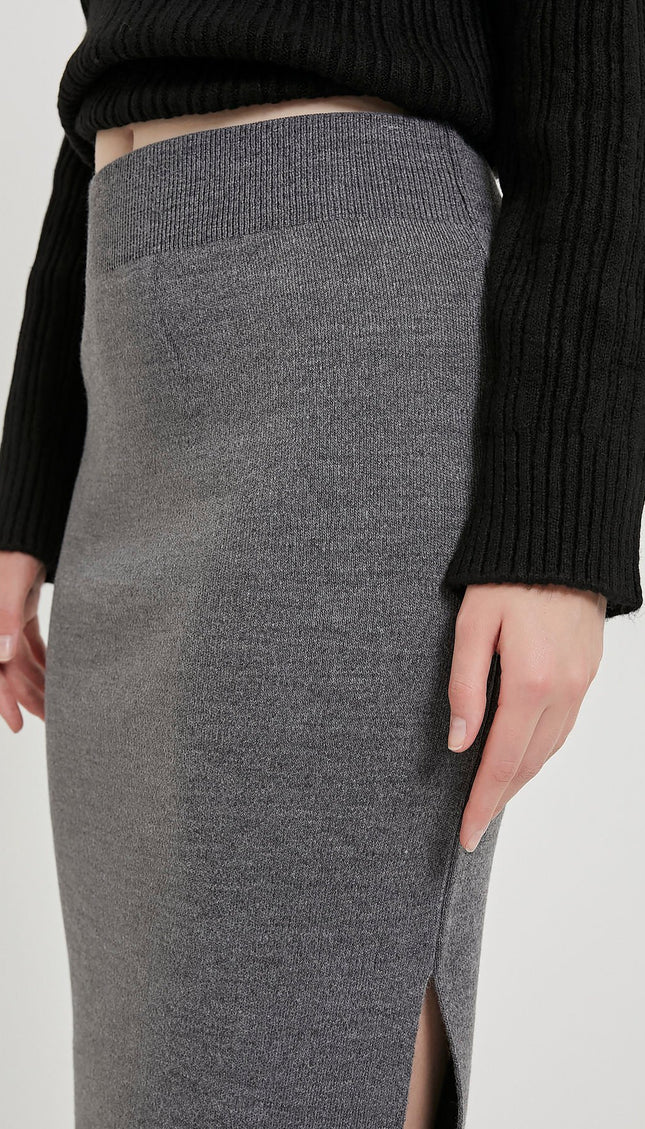 Midi-länge Strickrock für Damen