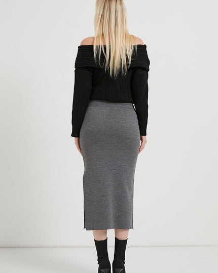 Midi-länge Strickrock für Damen