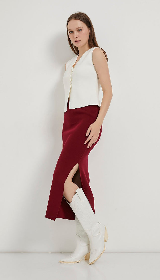 Midi-länge Strickrock für Damen