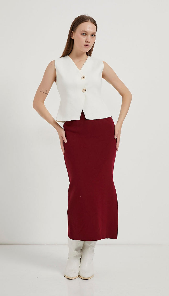 Midi-länge Strickrock für Damen