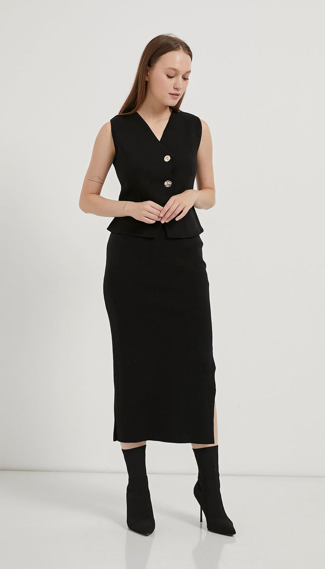 Midi-länge Strickrock für Damen