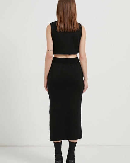 Midi-länge Strickrock für Damen