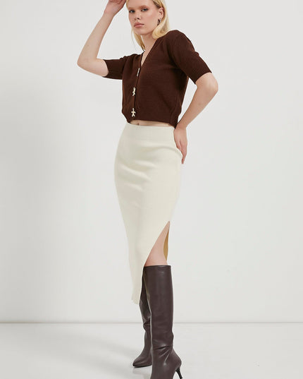 Midi-länge Strickrock für Damen