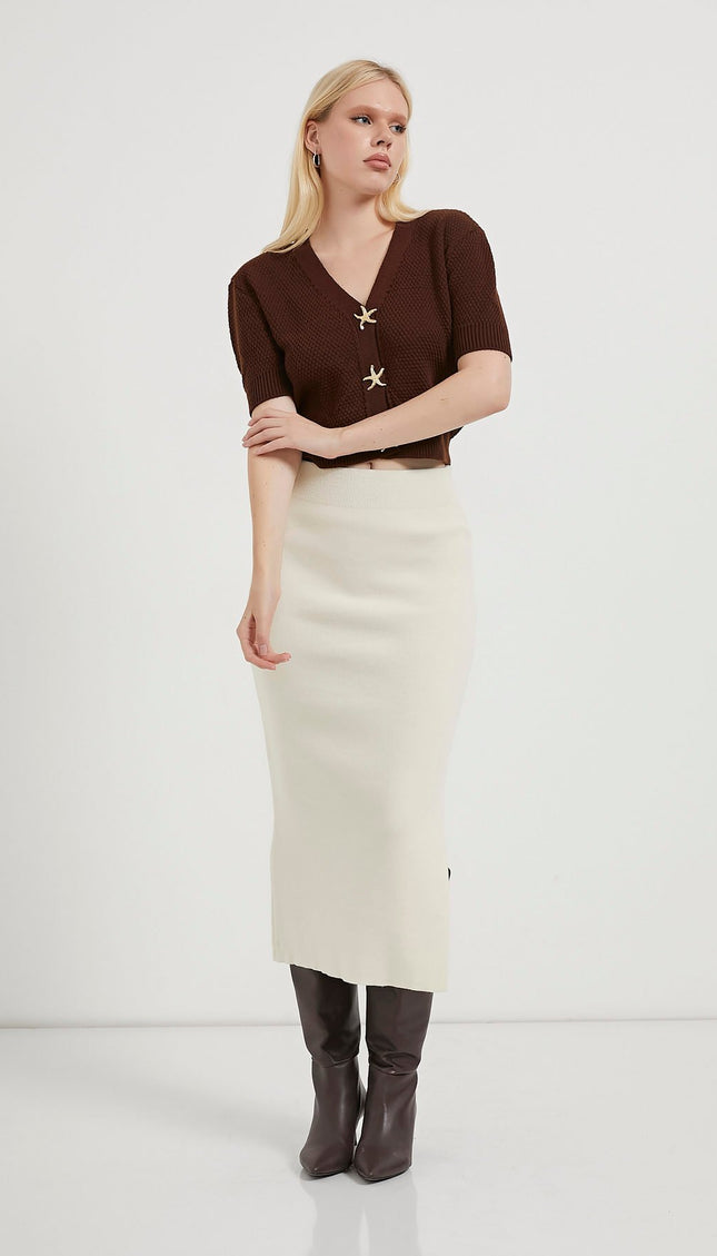 Midi-länge Strickrock für Damen