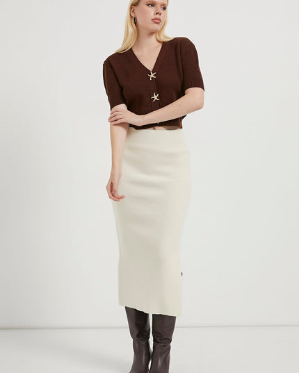 Midi-länge Strickrock für Damen