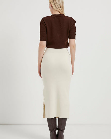 Midi-länge Strickrock für Damen