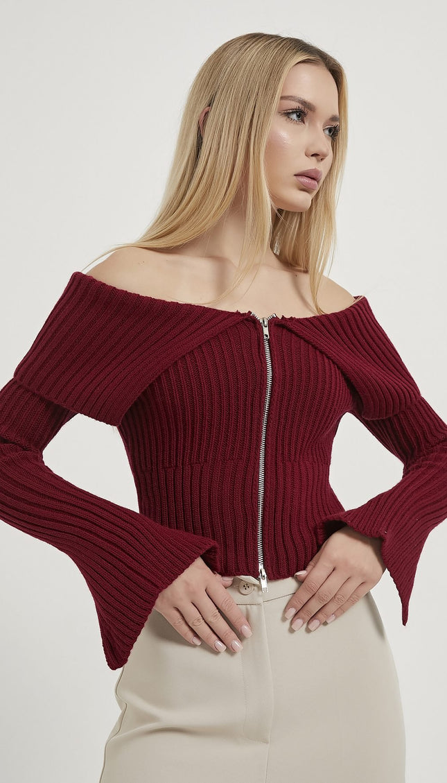 Zip‑Crop‑Cardigan für Damen