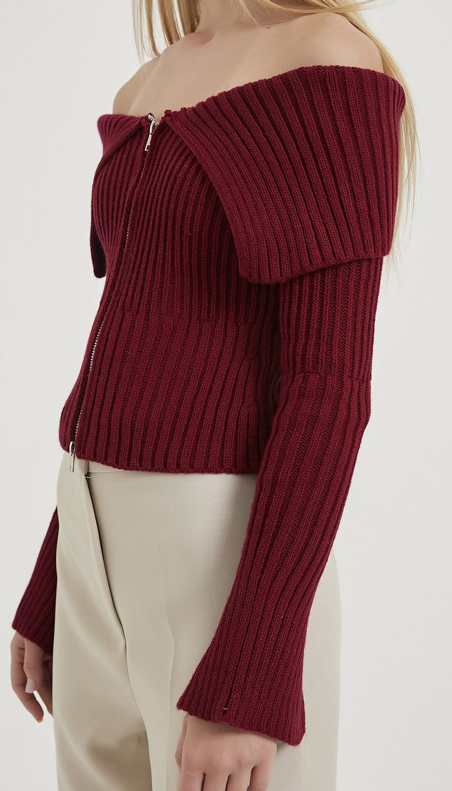 Zip‑Crop‑Cardigan für Damen