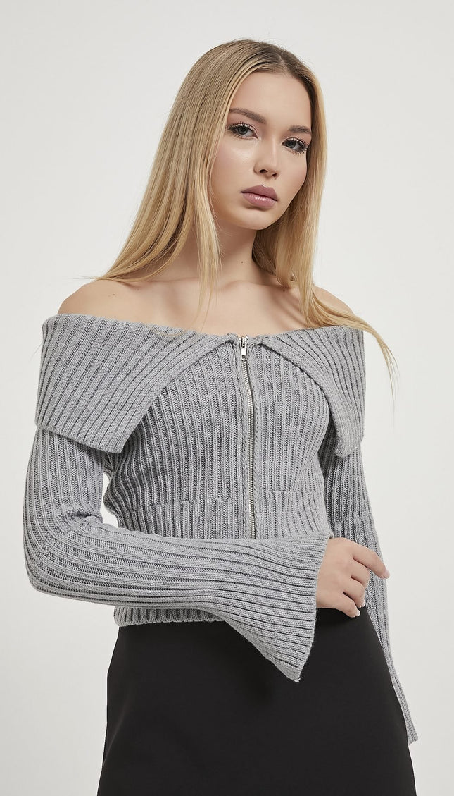 Zip‑Crop‑Cardigan für Damen