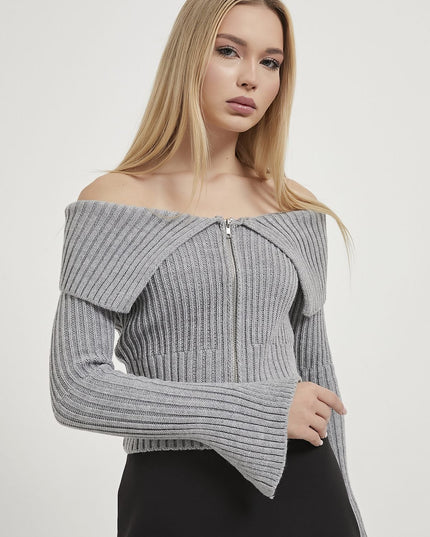 Zip‑Crop‑Cardigan für Damen
