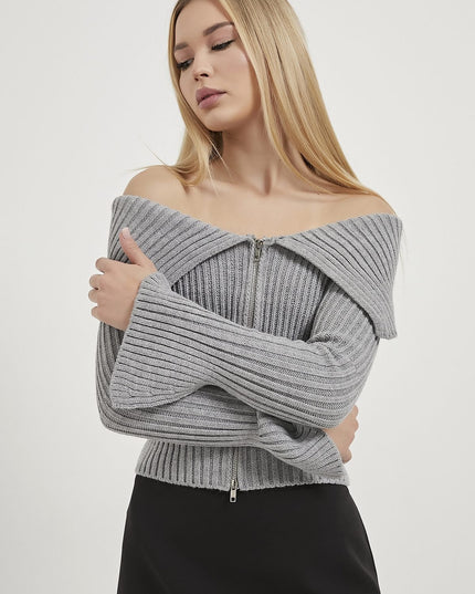 Zip‑Crop‑Cardigan für Damen