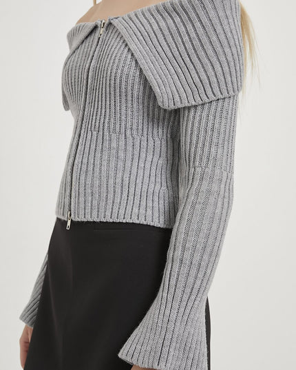 Zip‑Crop‑Cardigan für Damen
