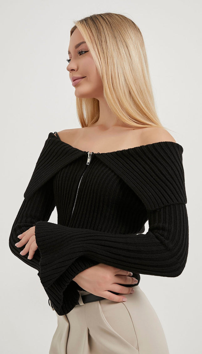 Zip‑Crop‑Cardigan für Damen