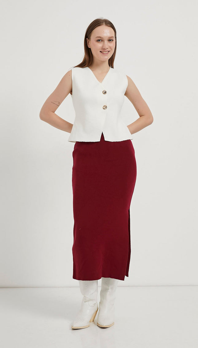 Asymmetrische Strickweste für Damen