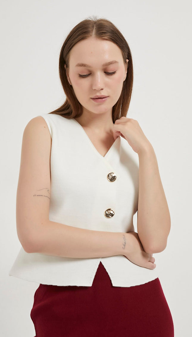 Asymmetrische Strickweste für Damen