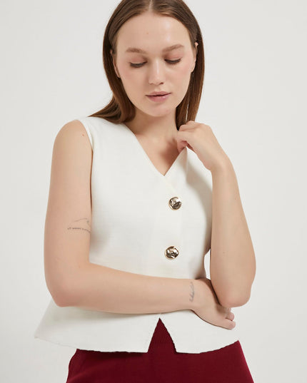 Asymmetrische Strickweste für Damen