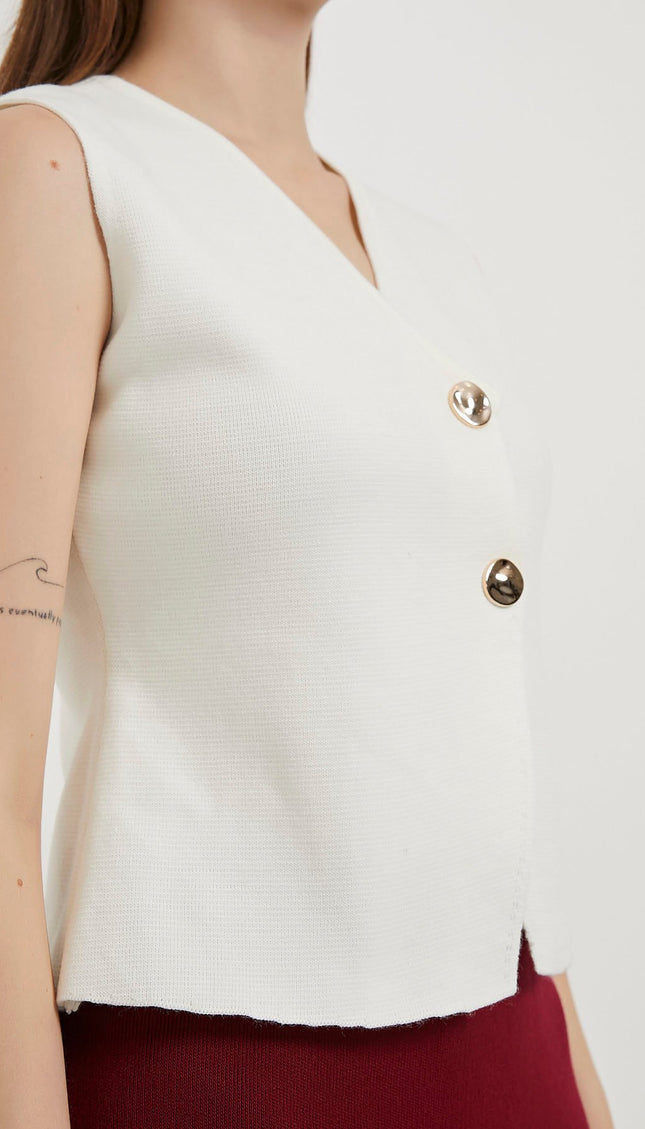 Asymmetrische Strickweste für Damen