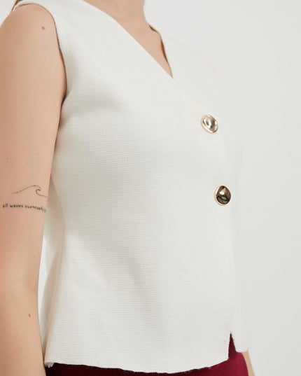 Asymmetrische Strickweste für Damen