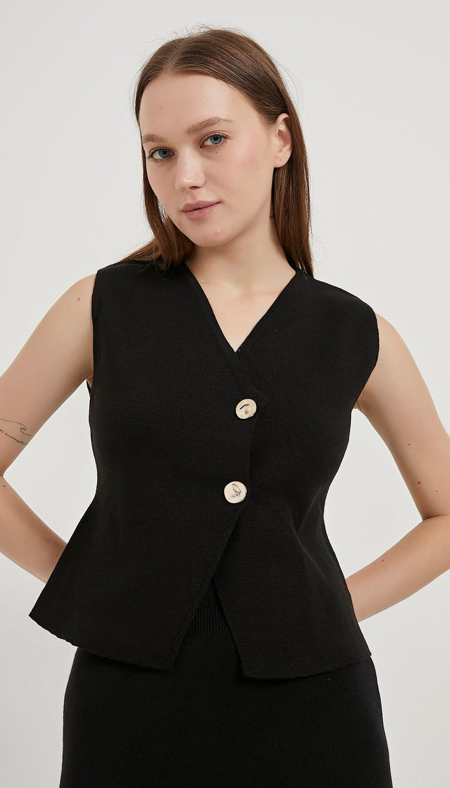 Asymmetrische Strickweste für Damen