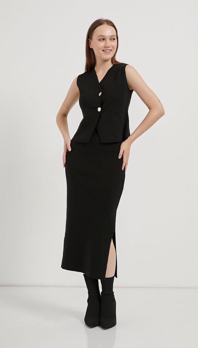 Asymmetrische Strickweste für Damen