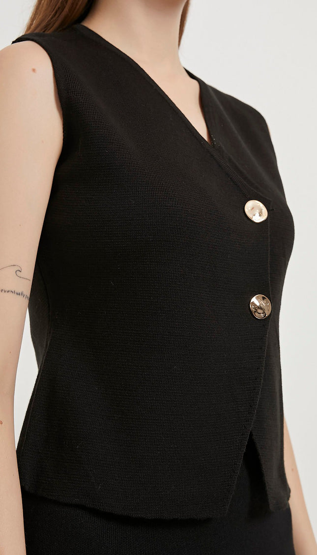 Asymmetrische Strickweste für Damen