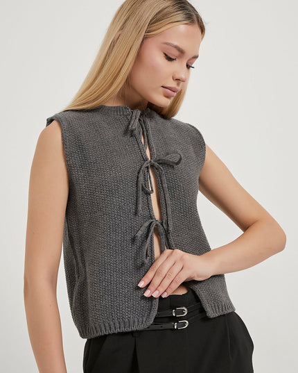 Strickweste für Damen mit Krawattendetail