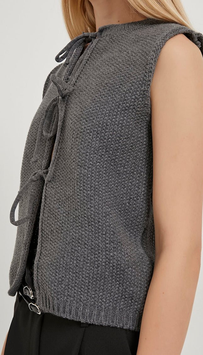 Strickweste für Damen mit Krawattendetail