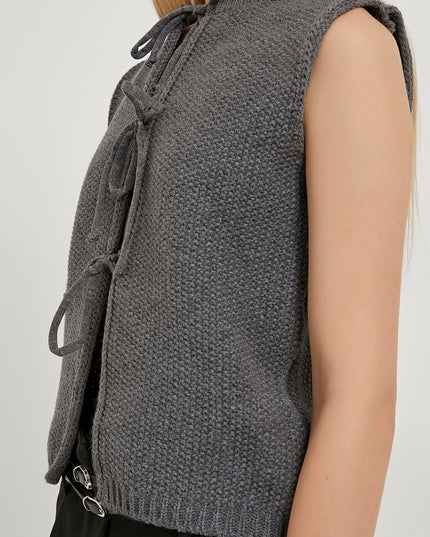 Strickweste für Damen mit Krawattendetail