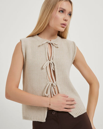 Strickweste für Damen mit Krawattendetail