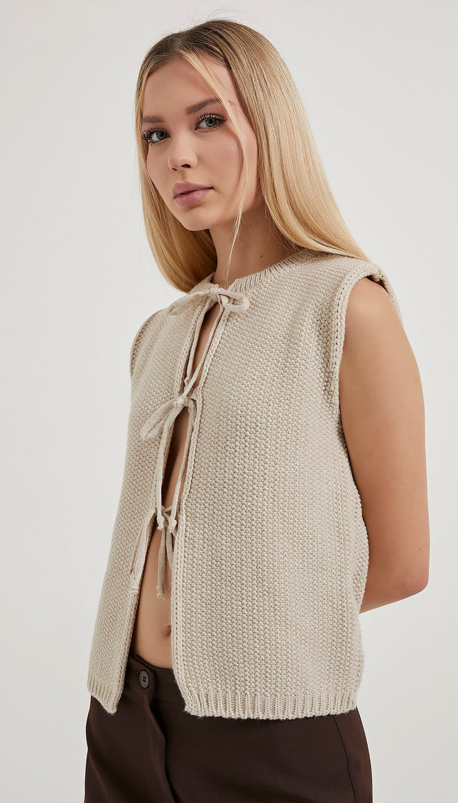 Strickweste für Damen mit Krawattendetail