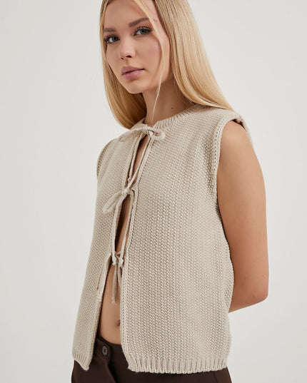 Strickweste für Damen mit Krawattendetail