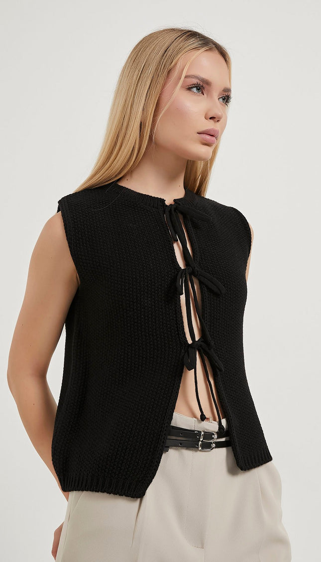 Strickweste für Damen mit Krawattendetail