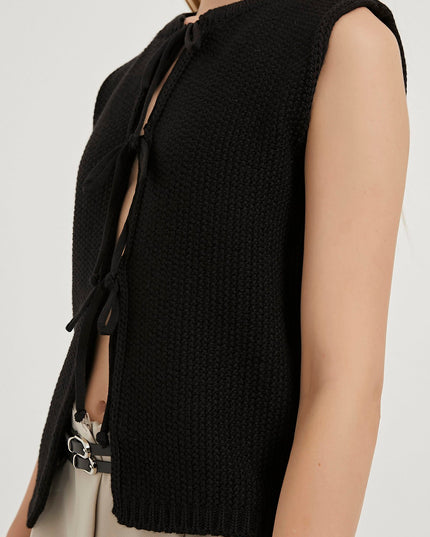 Strickweste für Damen mit Krawattendetail